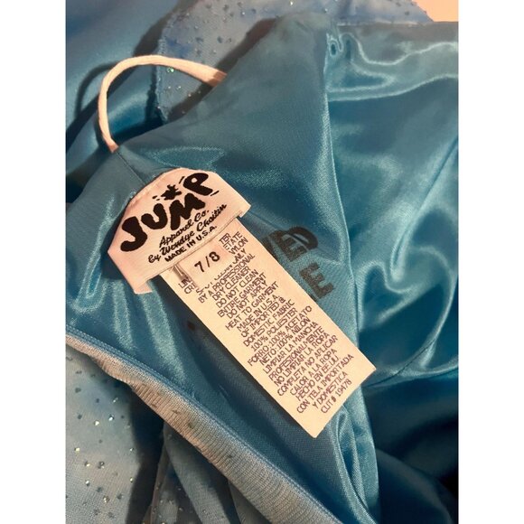 Vintage 90s Strapless Prom Gown | Y2KSky Blue Glitter Mesh dress | Size M - Picture 10 of 10